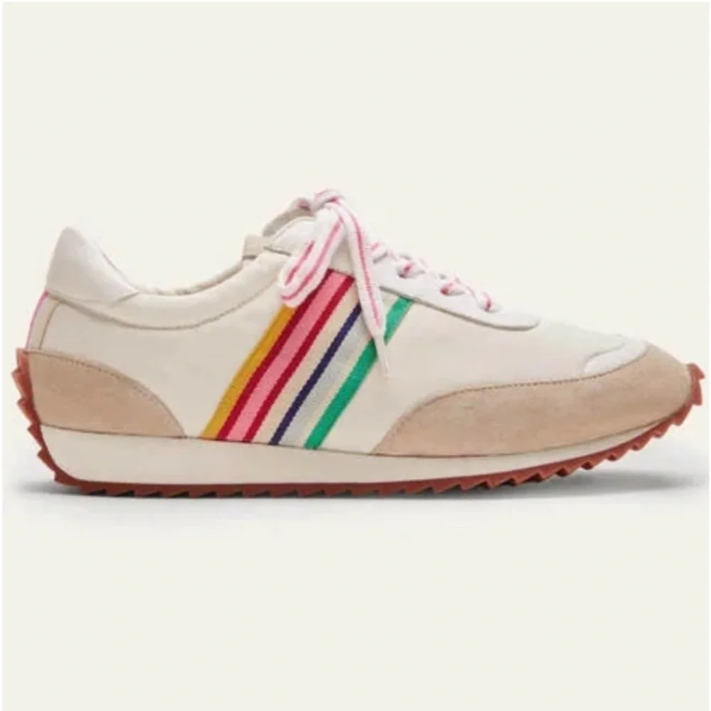 BODEN Striped Runner Trainers Tennis Shoe Sneaker Rainbow Sneaker Sz 38 US 7